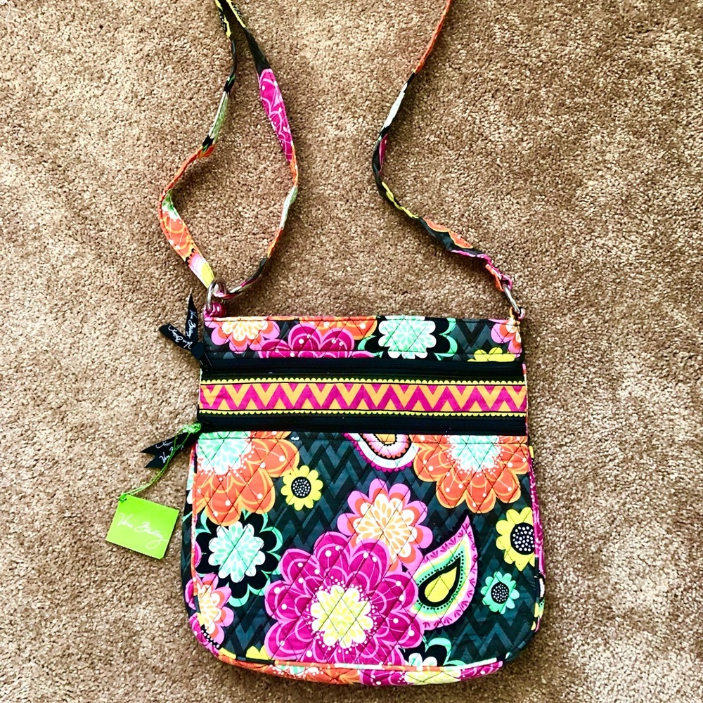 NWT Vera Bradley Crossbody Bag Triple Zip Hipster